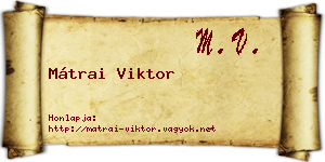 Mátrai Viktor névjegykártya